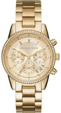 Michael Kors MK6356 Ritz Quartz Women's Watch – Gold Dial & Gold Steel Strap
