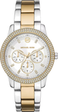 Michael Kors MK6825 Tibby Multifunction Women's Watch – White Dial & Two-Tone Steel Bracelet