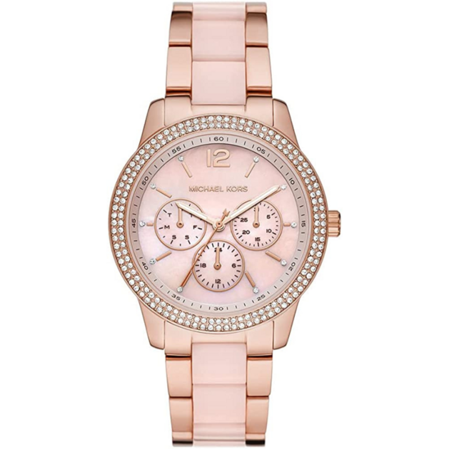 Michael Kors Tibby Multifunction Rose Gold Dial Rose Gold Steel Strap Watch For Women - MK6928