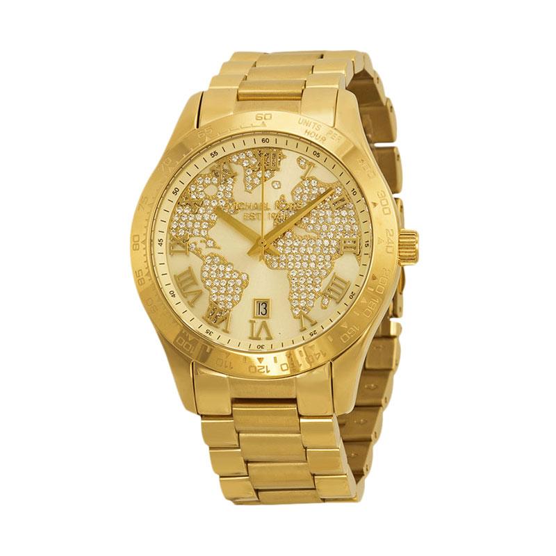 Michael Kors Layton Chronograph Gold Dial Gold Steel Strap Watch for Women - MK5959