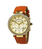 Michael Kors Parker Champagne Dial Orange Leather Strap Watch for Women - MK2279