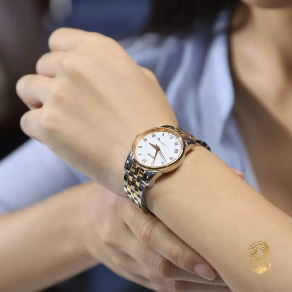 Mido Baroncelli III Automatic White Dial Two Tone Steel Strap Watch For Women - M7600.9.N6.1