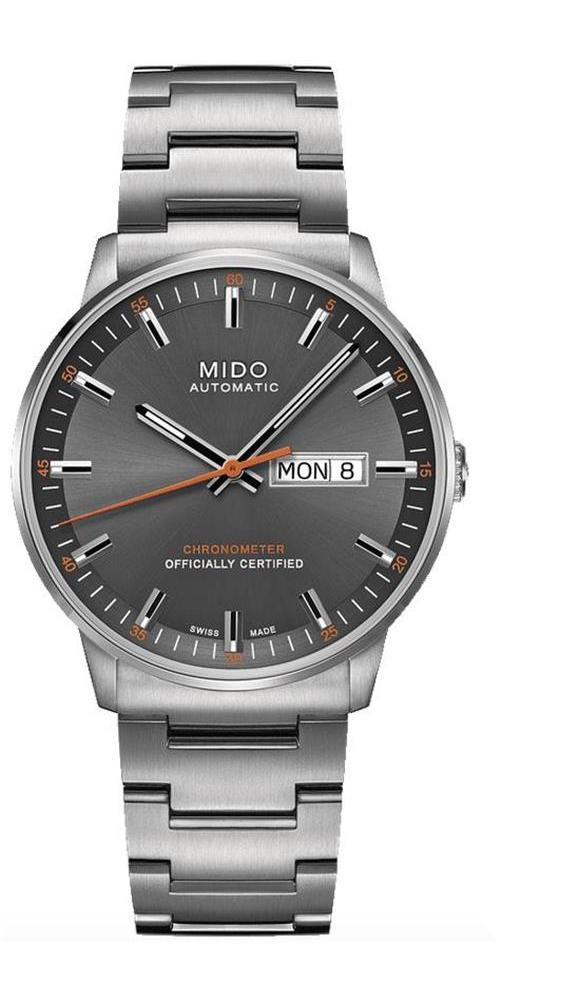 Mido Commander II Automatic Chronometer Grey Dial Silver Steel Strap Watch For Men - M021.431.11.061.01