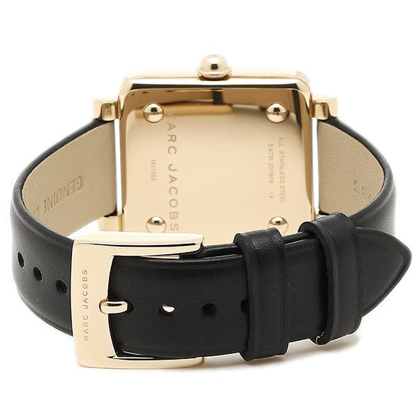 Marc Jacobs Vic Black Dial Black Leather Strap Watch for Women - MJ1522