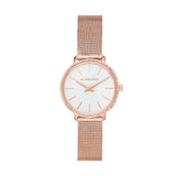 Michael Kors Pyper Quartz Mother of Pearl White Dial Rose Gold Mesh Strap Watch For Women - MK4588
