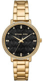 Michael Kors MK4593 Pyper Three-Hand Women's Watch – Black Dial & Gold Steel Strap