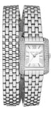 Michael Kors MK4834 Emery Analog Quartz Women's Watch – White Dial & Silver Steel Double Wrap Strap with Pave Crystals