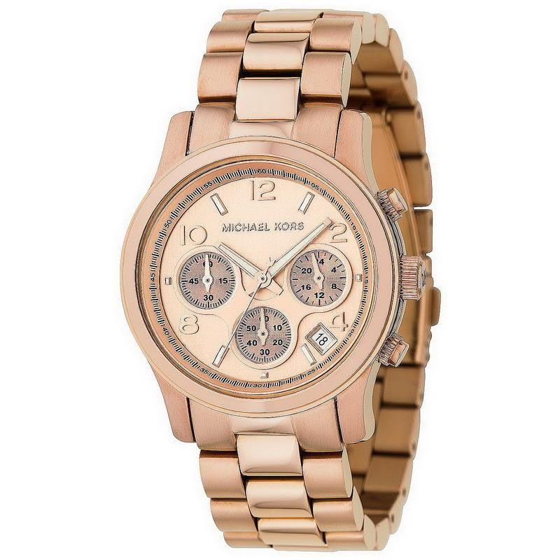 Michael Kors Dylan Rose Gold Dial Rose Gold Steel Strap Watch for Women - MK5576