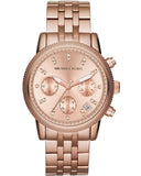 Michael Kors MK6077 Ritz Chronograph Women's Watch – Rose Gold Dial & Rose Gold Steel Bracelet