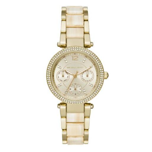 Michael Kors Parker Analog Gold Dial Gold Steel Strap Watch For Women - MK6833