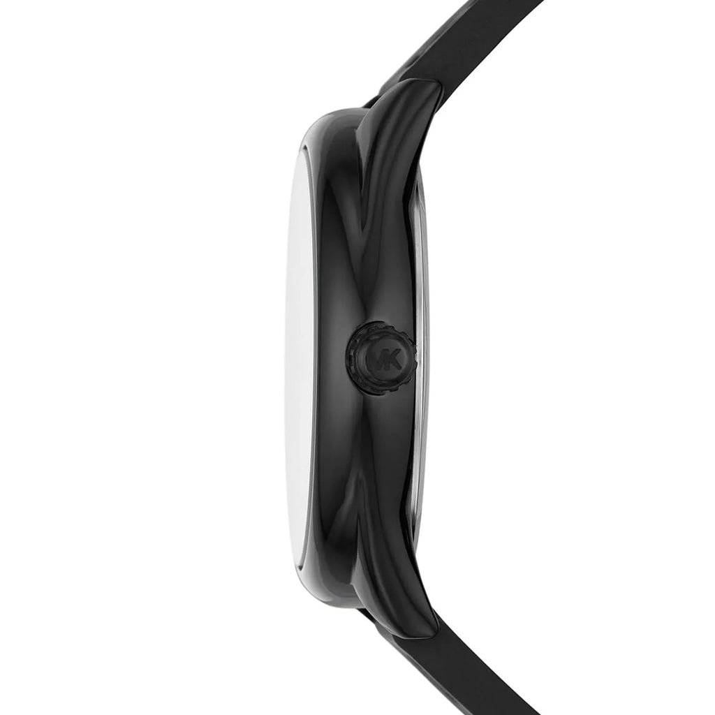 Michael Kors Janelle Quartz Silver Dial Black Rubber Strap Watch For Women - MK7138