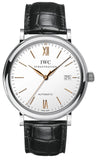 IWC IW356517 Portofino Automatic Men's Watch – White Dial & Black Leather Strap
