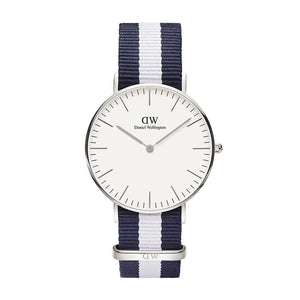 Daniel Wellington Classic Glasgow White Dial Two Tone NATO Strap Unisex Watch - DW00100047