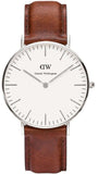 Daniel Wellington DW00100152 Classic St Mawes Women's Watch – White Dial with Brown Leather Strap