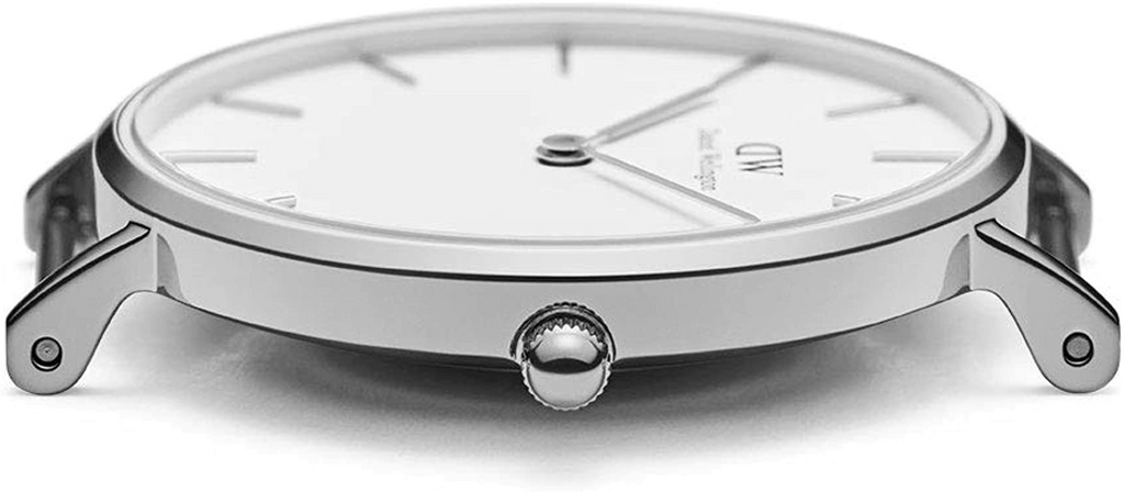 Daniel Wellington Classic York White Dial Black Leather Strap Watch For Men - DW00100025