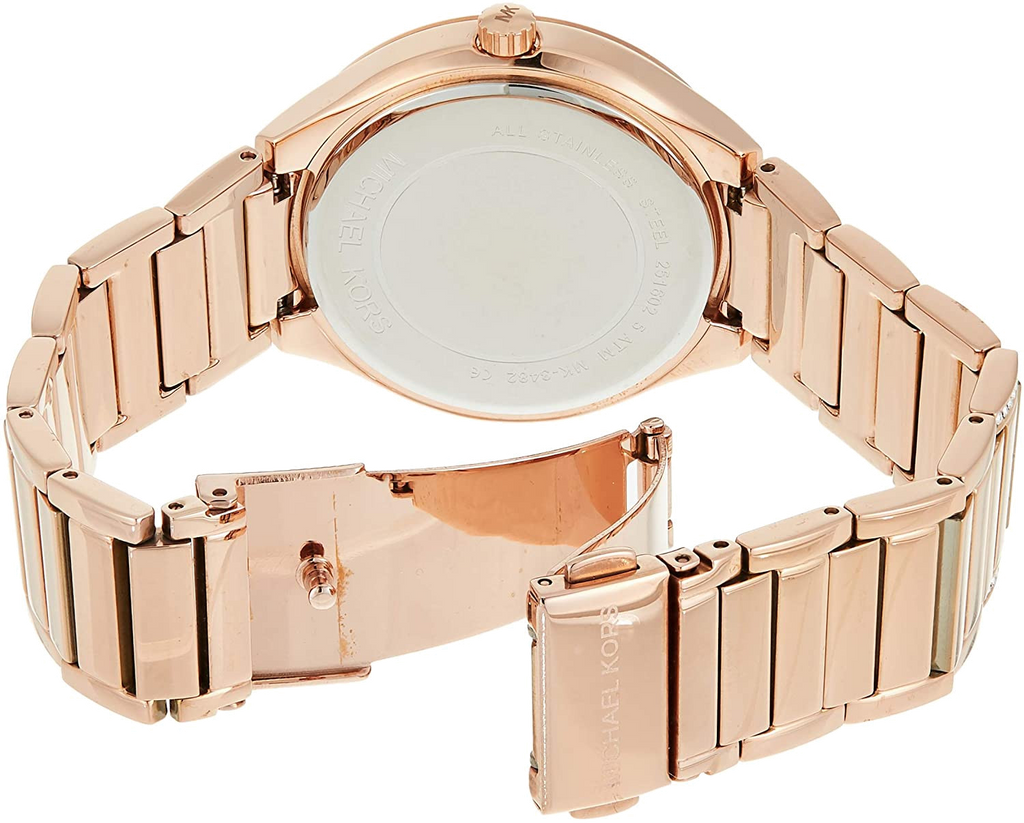 Michael Kors Bryn Rose Gold Dial Two Tone Steel Strap Watch for Women - MK6135
