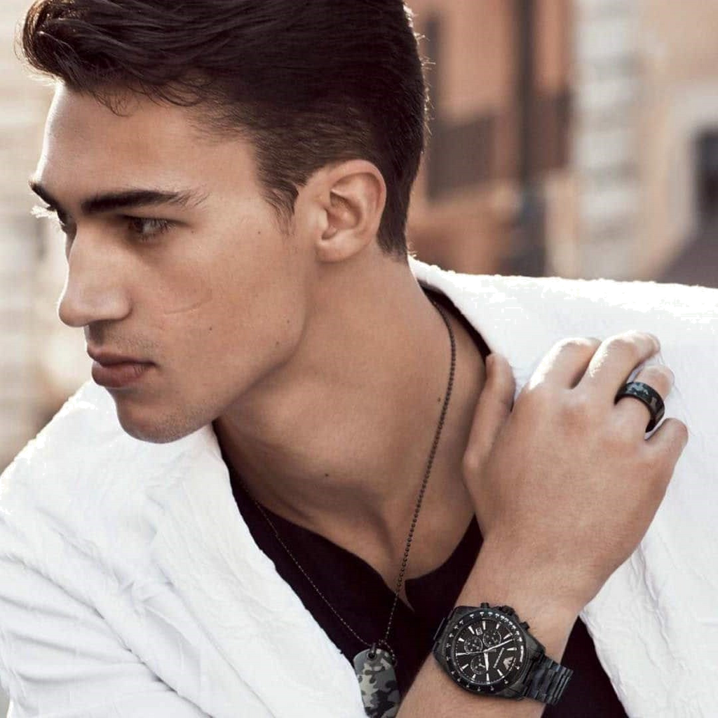 Emporio Armani Sportivo Quartz Black Dial Black Steel Strap Watch For Men - AR11027