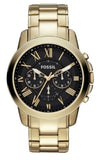 Fossil FS4815 Grant Chronograph Men's Watch – Black Dial & Gold Steel Bracelet