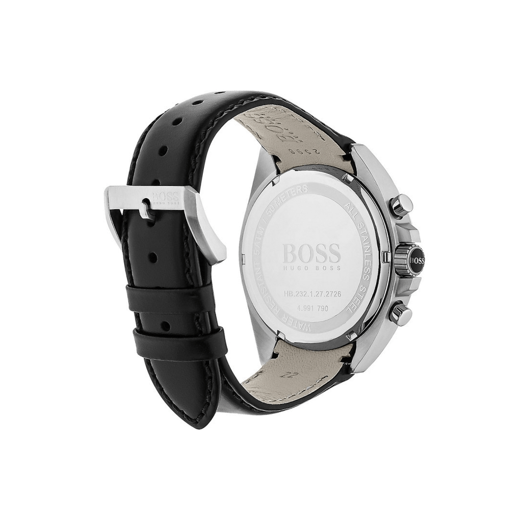 Hugo Boss Contemporary Sport Driver Black Dial Black Leather Strap Watch for Men - 1513085