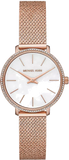 Michael Kors MK4588 Pyper Quartz Women's Watch – Mother of Pearl White Dial & Rose Gold Mesh Strap