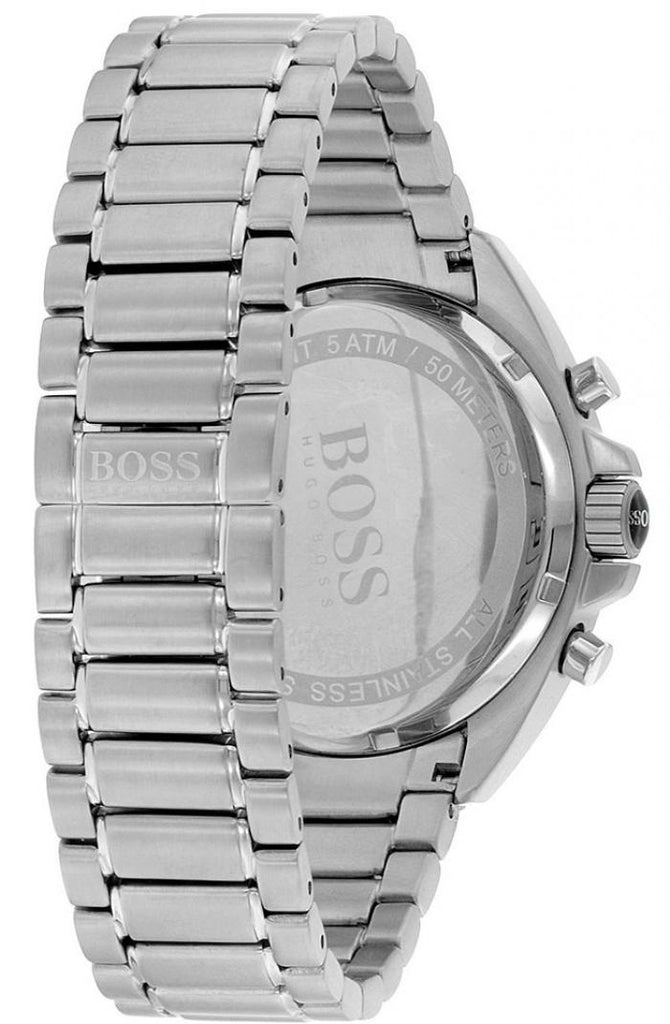 Hugo Boss Driver Chronograph Black Dial Silver Steel Strap Watch For Men - 1513080