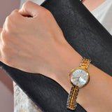 Tissot Flamingo Mother of Pearl White Dial Two Tone Steel Strap Watch For Women - T094.210.22.111.01