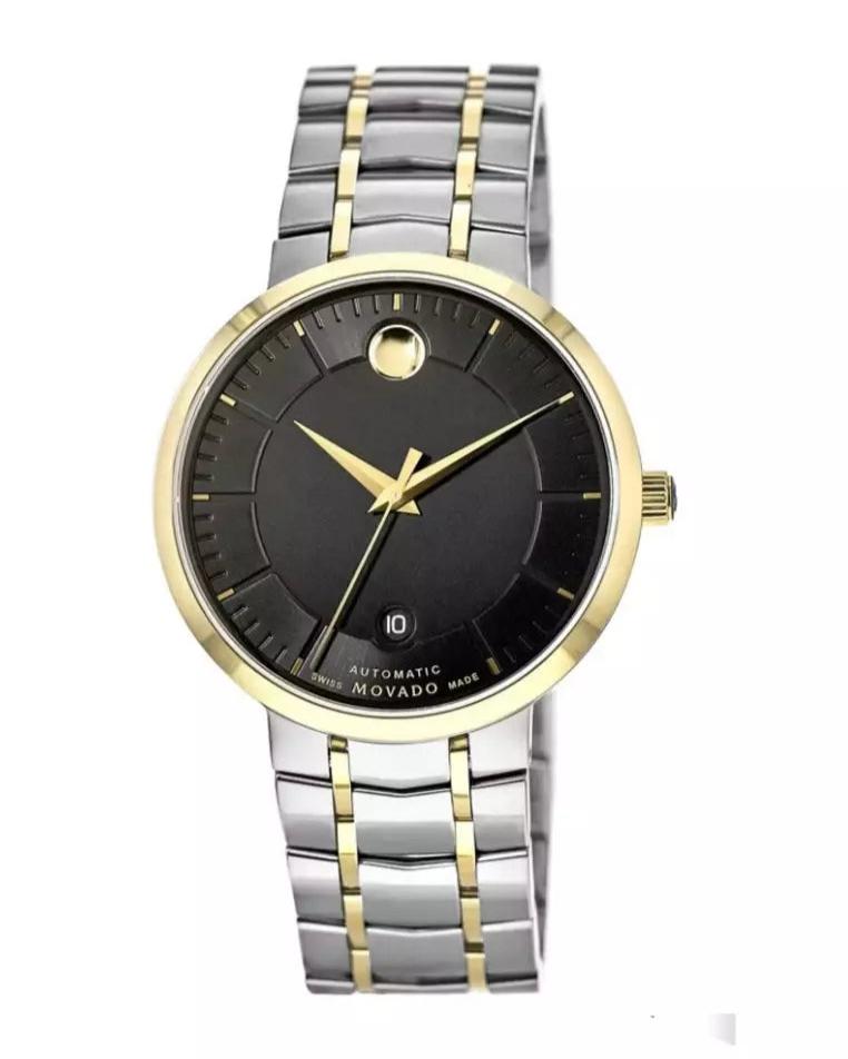 Movado 1881 Automatic Black Dial Two Tone Steel Strap Watch For Men - 0606916