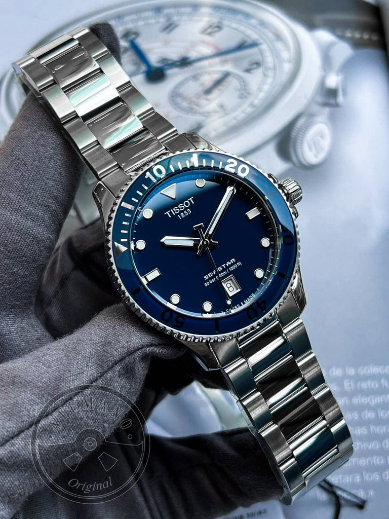 Tissot T120.410.11.041.00 Seastar 1000 Men’s Watch – Blue Dial & Silver Stainless Steel Bracelet