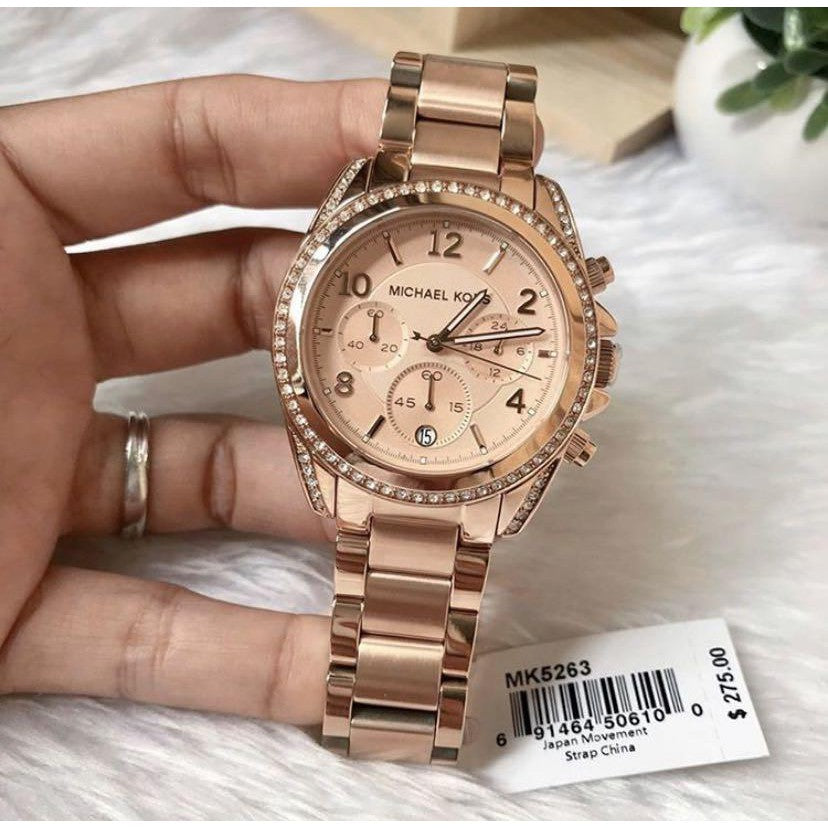 Michael Kors Blair Rose Gold Dial Rose Gold Steel Strap Watch for Women - MK5263