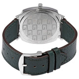 Gucci Grip Silver Dial Green Leather Strap Unisex Watch - YA157412