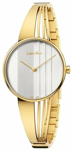 Calvin Klein Drift Silver Dial Gold Steel Strap Watch for Women - K6S2N516