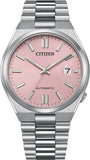 Citizen x Pantone NJ0158-89X Men's Automatic Watch – Dreamy Pink Dial with Silver Steel Strap