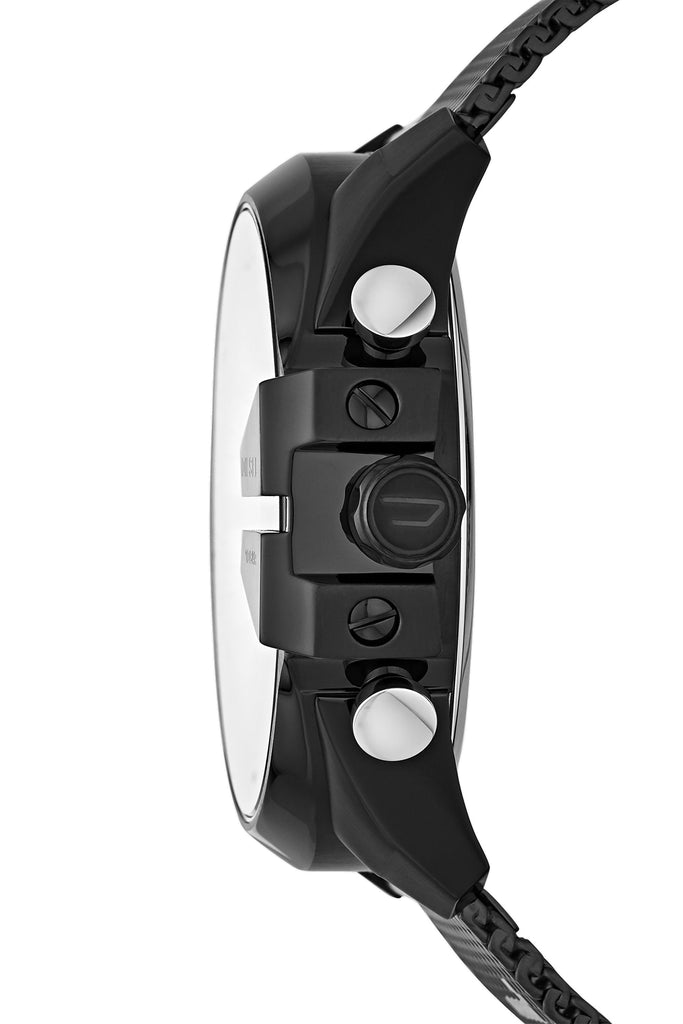 Diesel Mega Chief Chronograph Grey Dial Brown Leather Strap Watch For Men - DZ4463