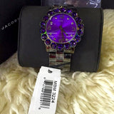 Marc Jacobs Amy Purple Dial Black Steel Strap Watch for Women - MBM3224