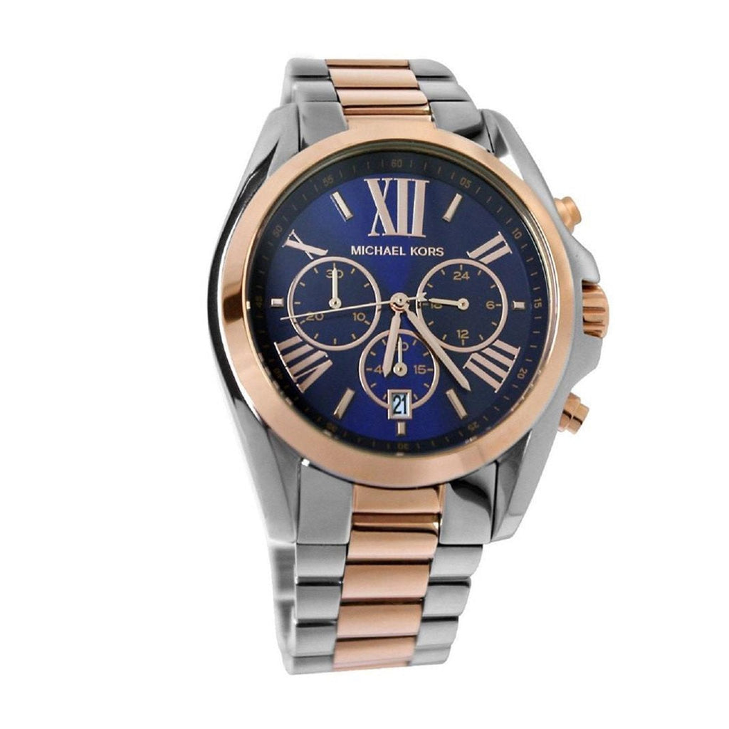 Michael Kors Bradshaw Blue Dial Two Tone Steel Strap Watch for Women - MK5606