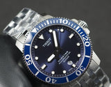 Tissot T Sport Seastar 1000 Powermatic Silicium Blue Dial Silver Steel Strap Watch For Men - T120.407.11.041.01