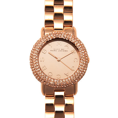 Marc Jacobs Marci Crystals Rose Gold Dial Rose Gold Steel Strap Watch for Women - MBM3192