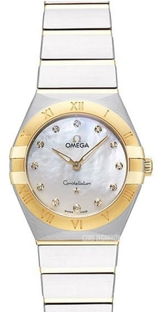 Omega Constellation Manhattan Mother of Pearl Dial Two Tone Steel Strap Watch for Women - 131.20.28.60.55.002