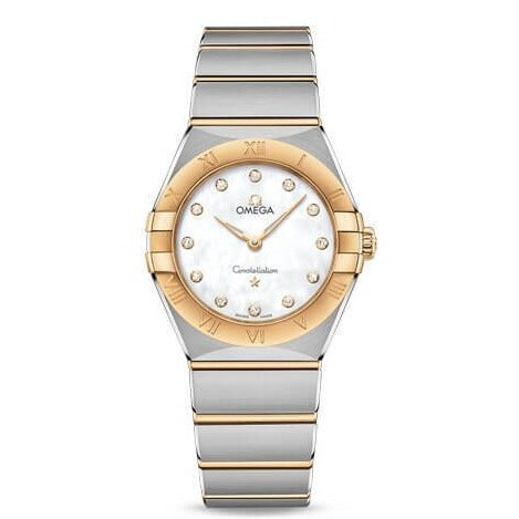 Omega Constellation Manhattan Mother of Pearl Dial Two Tone Steel Strap Watch for Women - 131.20.28.60.55.002