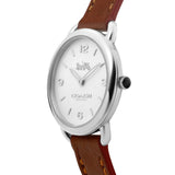 Coach Delancey Slim Cream Dial Brown Leather Strap Watch For Women - 14502789
