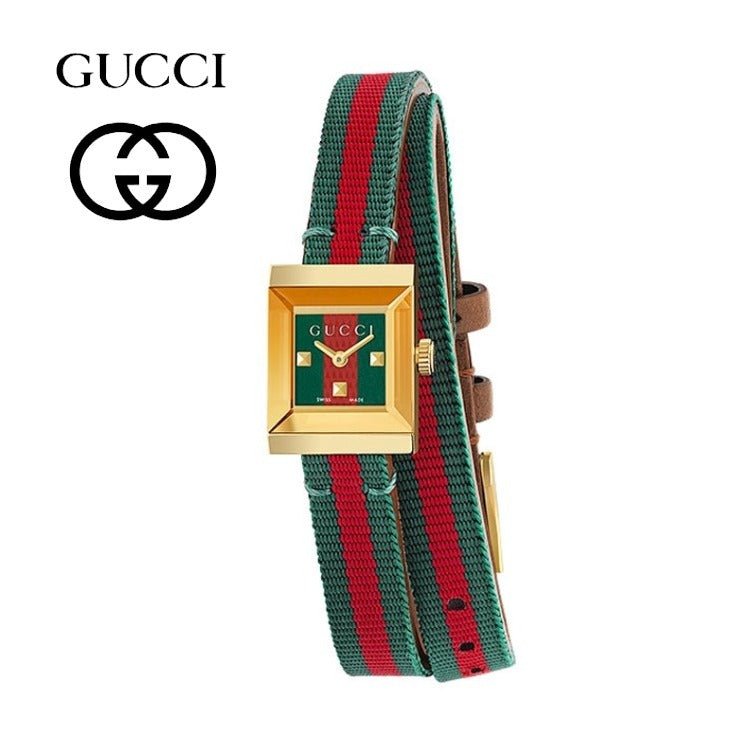 Gucci G-Frame Multicolored Dial Two Tone Nylon Strap Watch For Women - YA128527