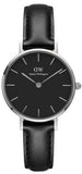 Daniel Wellington DW00100236 Classic Petite Sheffield Women’s Watch – Black Dial with Black Leather Strap