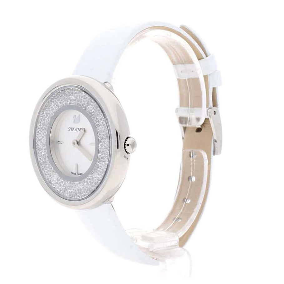 Swarovski Crystalline Pure White Dial White Leather Strap Watch for Women - 5275046