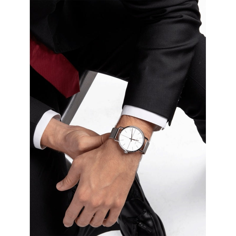 Calvin Klein Even Quartz White Dial Silver Steel Strap Watch for Women - K7B21126