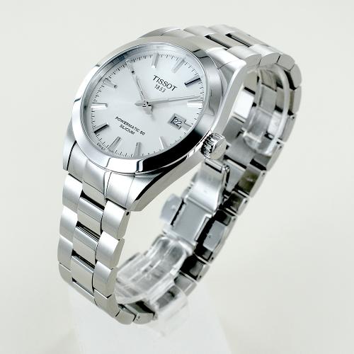 Tissot Gentleman Powermatic 80 Silicium Silver Dial Silver Steel Strap Watch For Men - T127.407.11.031.00