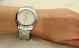 Guess GW0606L1 Cubed Analog Women’s Watch – Silver Dial & Silver Steel Strap