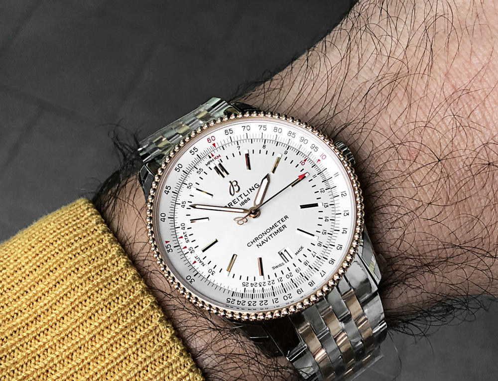 Breitling Navitimer Automatic 41 White Dial Two Tone Steel Strap Watch for Men - U17326211G1U1