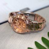 Guess GW0465L2 Cosmic Chronograph Women’s Watch – Rose Gold Dial & Rose Gold Steel Strap