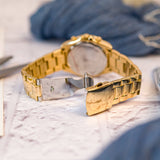 Guess GW0483L4 Confetti Chronograph Women's Watch – Rainbow Dial & Gold Steel Bracelet