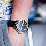 Armani Exchange Hampton AX2101 Men's Chronograph Watch – Classic Black Dial with Black Leather Strap